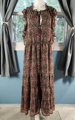 NWT BB Dakota Women's XL By Steve Madden Sleeveless Chiffon Midi Dress