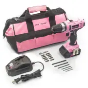 Tool Set for Women - 20V Electric Cordless Power Drill W/ Storage Bag, 16 Pc. Dr