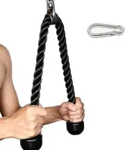 Tricep Rope 35 Inches Fitness Attachment Cable Machine Pulldown Heavy Duty Co...