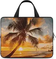 Laptop Case Sleeve Shockproof Computer Carrying Bag Tropical Beach Palm Tree Sunset Laptop Bag Tote Lightweight Notebook Case Cover Traveling Briefcase Handle Bags for Travel Business 17inch