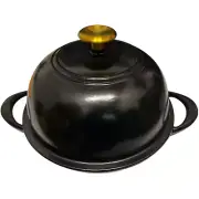 Tramontina 9.5" Enamel Cast Iron Bread Oven, Black/Gold