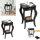 Nightstand Set of 2 Wood Sofa Side Table Organizer with Drawer Bed Side Table