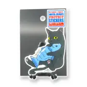 Quirky Fun Japan Sticker Kitten Cat Fish Cute Kawaii B-Side Label Decal