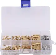 Respicefinem 260Pcs Standoff Spacer Kit Nut Assortment Box Brass Threaded Industrial Supplies M2 Ideal for Computer Case Motherboard Brass Column Screws with Complete
