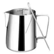 Milk Frothing Pitcher, 12oz Milk Frother Cup with Clear Scale, 304 Stainless ...