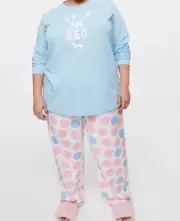 NWT PLUS SIZE LADIES PETER ALEXANDER IN BED FLANNELETTE PJ SET SIZE 2+ / 20 - 22