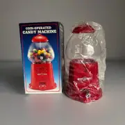 11” Gumball Machine Plastic Red Vintage Bubble Gum Candy Dispenser NEW IN BOX