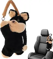 Plush Car Tissue Holder | Cartoon Animal Plush Napkin Dispenser Holder | Easy Installation, Car Headrest Tissue Organizer for Traveling, Road Trip