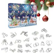 Brain Teaser Puzzles Advent Calendar 2024 Metal Puzzles Christmas Countdown