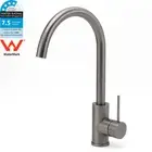 Gun Metal Grey Round Kitchen Mixer Laundry Sink Tap Basin Swivel Faucet Spout