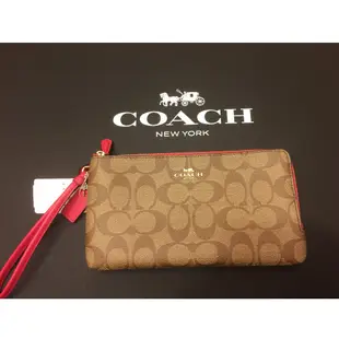 美國Outlet正品】Coach F54057 雙層手拿包 現貨在台 （附購買證明）