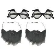 2 Sets Mustache Ornament Fake Costume Mens Grooming Kit Man