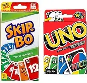 Mattel Skip Bo & Uno Card Game Bundle: 2 Classic Card Games in 1, Ages 8+