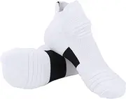 [OUKENS] Basketball Socks, Combed Cotton, Breathable, Thicken for Boys, Girls, Men, Women, Athletic Socks, Youth and Adult Sizes (White)