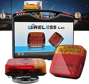 Wireless Trailer Lights Kit, Magnetic Wireless Led Trailer Rear Lights Kit, Waterproof,100ft Range, Rechargeable Magnetic Led Trailers Light for Truck, Camper, Carava, Boat, Rv