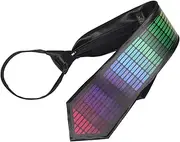 [Healeved] Sound Control LED Christmas Tie Luminous Tie for Parties Bars Mardi Gras Rave Gear Comfortable Easy to Use Stylish Light Up for Men and Women