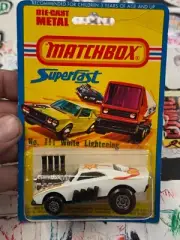 Matchbox Superfast Roman Numeral III WHITE LIGHTNING Blister Card 1976
