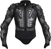 Motorbike Full Body Armor, Armour Protective Gear Jacket, MTB Racing Shirt Jacket Protector with Chest Back Protection for Men,L,Black