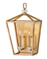 Hinkley Lighting 3532 Brass 2 Light 17"H Wall Sconce With Crystal Accents