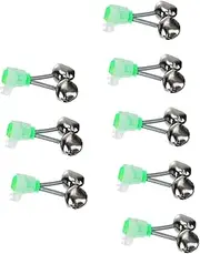 12-Pack Fishing Alert Bells Fish Bite Alarm for Fishing Rods Twin Bells Metal Plastic Construction for Anglers