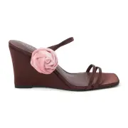 COCONUTS by Matisse Rosa Floral Strappy Wedge Womens Brown Casual Sandals ROSA-