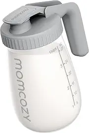 Momcozy Breast Milk Pitcher, Resistant to Heat and Cold Abrupt Temp Swings, No Leak Glass Breast Milk Fridge Storage Container with Wide Mouth, Fast Baby Formula Maker, Breastfeeding Essentials, Grey