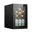EUHOMY 6 Bottles and 6 Cans Wine Cooler Refrigerator with Glass Door, 37°F-