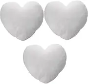Luxshiny 3pcs Heart Pillow Cushion Insert Decorative Heart Pillow Filler for Bed Sofa Chair