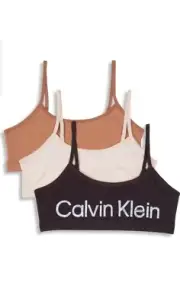 CALVIN KLEIN 3- PACK! - SIZE: Small - Unlined Bralettes W/Adjustable Straps-NEW!