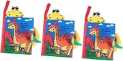 NUOBESTY 3pcs Interactive Cloth Book Dinosaur Theme Preschool Learning Toy Safe Portable