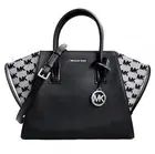 Michael Kors Avril Large Satchel Crossbody Bag Black Leather New