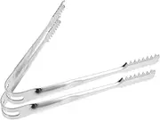 UTHCLO 2pcs Stainless Steel Ice Tongs Non- Kitchen Serving Utensils for Ice Salad and Appetizers Versatile Food Handling Tool for Home and Catering