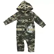 Toddler Boys Licensed US Army Brat Camo Fleece Coverall Sleeper Costume Size 4T