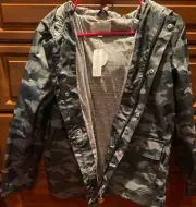 *NEW* Gymboree grey cameo rain jacket boy's size XL (14) RP $58.00