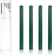 Homeology Truly Dripless Ribbed Candlesticks, Pine Green, 10-inch, 4 Pack, Unscented
