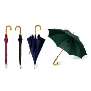 CLASSIC Automatic Umbrella with WOODEN Crook Handle - Wedding Brolly Walking