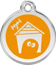 Red Dingo Dog Enamel House Tag - Orange - Lifetime Guarantee - Cat, Dog, Pet ID