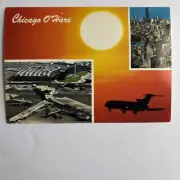 New Vintage Chicago O’Hare Postcard 1970’s With City View