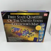 New 1999-2008 US State Quarters Collector's Map Coin Collection Display