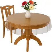 Dependable Industries inc. Essentials Deluxe Clear Plastic Tablecloth Protector with Sewn Edge 70" Round