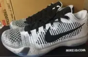 Nike Kobe 10 X ID Low HTM Shark Jaw Milano Flyknit Beethoven Elite Oreo Size 12