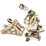 Catzon Construction Model Kit Build 3 Wooden 3D Puzzle Models Craft Kits Perfect Gift for Girls and Boys