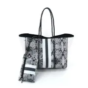 Nevenka Neoprene Tote Bag with Small Zipper Bag for Women Beach Traveling-22