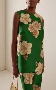 [ALÉMAIS] Sage Printed Satin Top