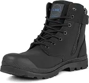 [BAD WORKWEAR] Unisex Signature Zip Side Safety Work Boots | Waterproof Safety Shoes Work Boots | Slip Resistant & Lightweight Mens Shoes | Durable Work Shoes Women Boots - Black, US M13W14