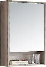 Bathroom Cabinet with Mirrors, Wall, Waterproof Bathroom Cabinet, Wall Box, Dressing Table with Lens (Brown 80 x 45 x 13 cm)