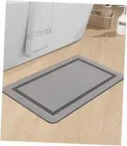 Bathroom Mat Rugs 24x16, Ultra Thin Magic Mat Bathroom Rug 24"x16"(Small) Grey
