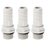Hose Barb Fitting 11mm Barbed G1/4 Male Thread, 3 Pack Pipe Connector, Grey