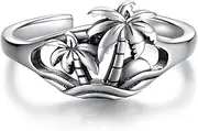 [HongZhuan Jewelry] 925 Sterling Silver Toe Ring Adjustable Butterfly Filigree Boho Summer Jewelry for Women