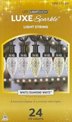 Gemmy LED Lightshow 24-Light C9 LuxeSparkle Champagne/White Diamond Lights